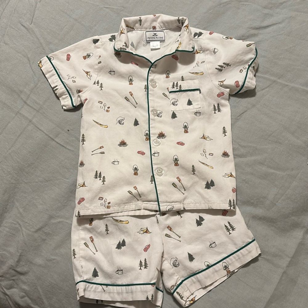 Petite Plume Pajama Set Camping theme